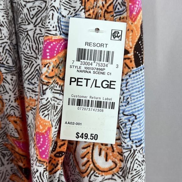 New INC Size Petite Large Floral Sleeveless Cutout Shoulder Long Sleeve Shirt - Picture 11 of 12